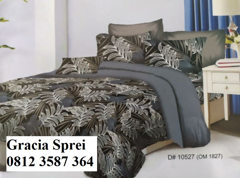 <p>Sprei Disperse Blarak bermotif daun-daun dengan